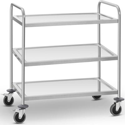 HoReCa Stainless Steel Waiter's Trolley, 3 Shelves, Up To 150 Kg
