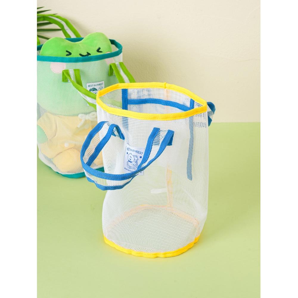 Daiso Green Relaxation Mesh Cylindrical Bag 2000 green green resting frog