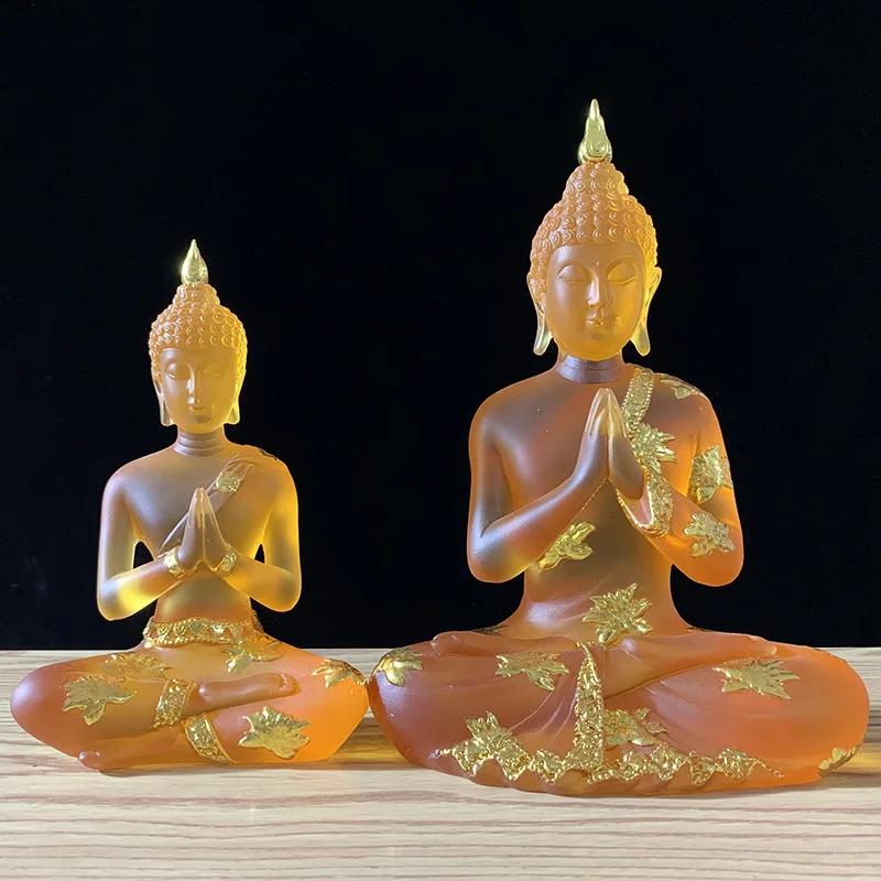 Authentische thailändische sitzende Buddha-Statue Handgefertigte Meditationspose Skulptur für Heimtempel Serene Blessing Dekor Spirituelles Geschenk
