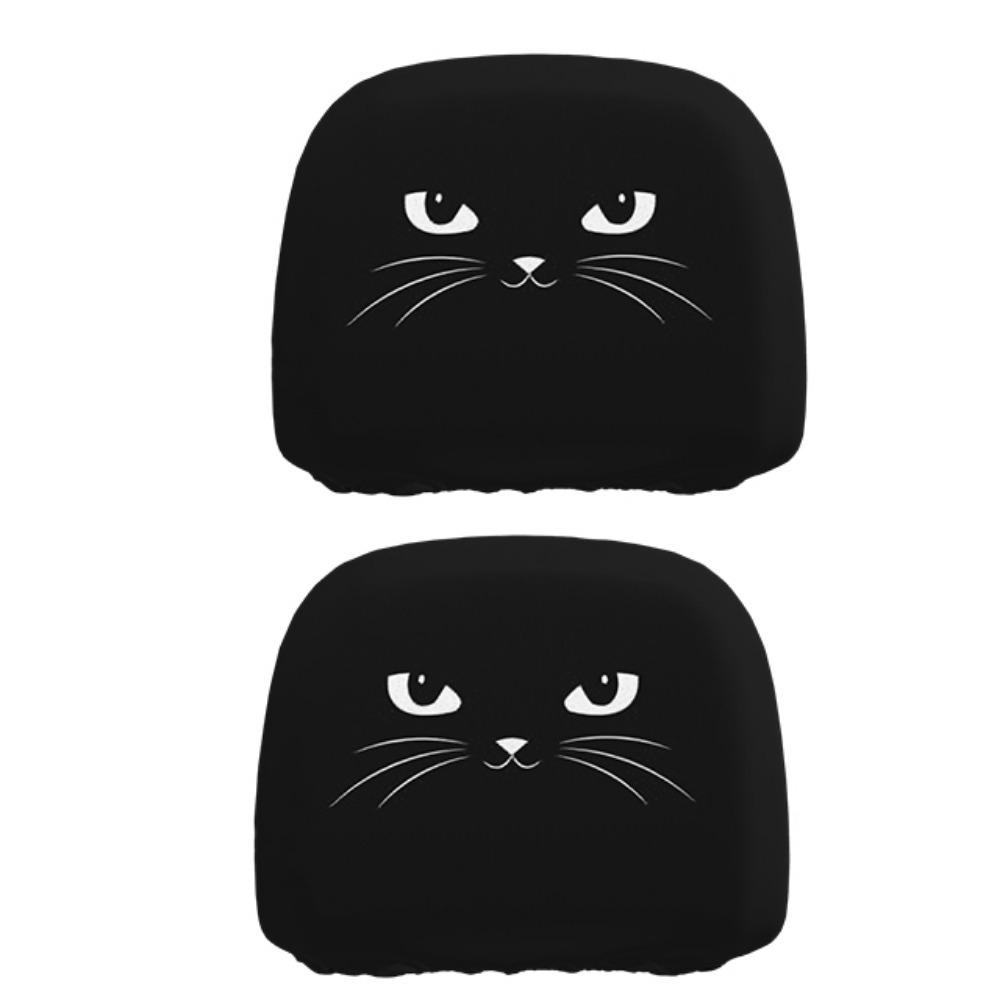 2Pcs Exaggerated Car Headrest Covers Funny Face Expressions Car Seat Headcover Journey Must-Have