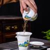 11 Pcs/set Chinese Ceramics Tea Set Handmade Suet Jade White Porcelain Teapot Bamboo Leaf Gaiwan Kettle Teacup Household Teaware