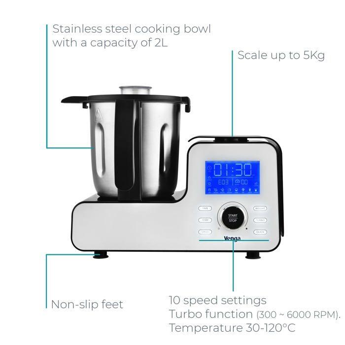 Robot multifonctions - Venga! - VG HA 3000 - 1500W - 2L - 11 vitesses