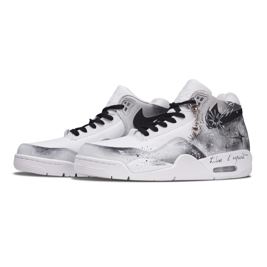 Nike Flight Legacy Starlight Isle Ash Mi-haut Chaussures de Basketball Vintage Homme Noir Gris BQ4212-101(Team365-)