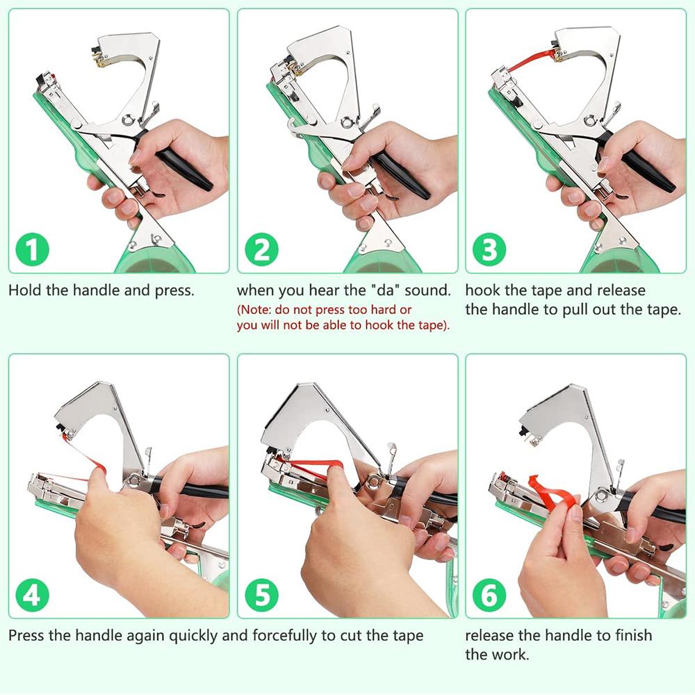 New Plant Tying Machine for Climbing Plants with 10 Rolls Tape & Staples Grapes