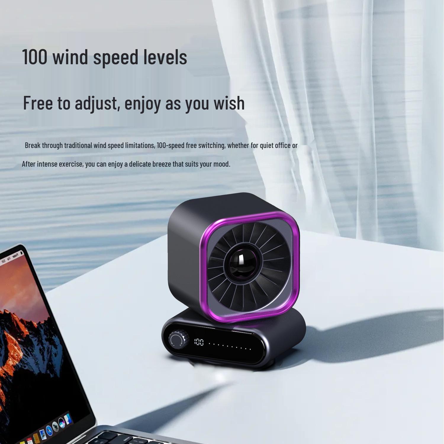 Dual-Head USB Charging Oscillating Desktop Fan for Office or Dorm 4000mAh