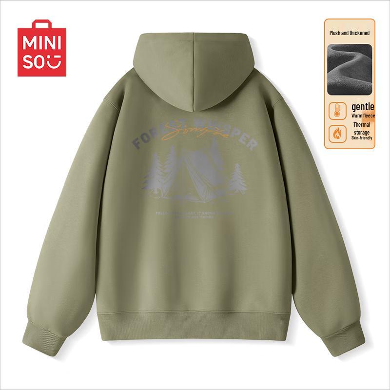 MINISO Teen Boys' Japanese Style Fleece Lined Hooded Sweatshirt