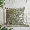1Pc Sage Green Wildflower Pillow Cover, Polyester 2D Double-Sided Print, Soft Throw Pillow Case, Farmhouse Decor, Perfect Gift F