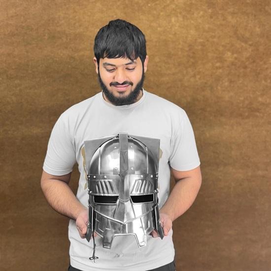 Moria Dwarven Warrior Helmet LOTR-Inspired Medieval Armor for LARP, Cosplay, Knight Costumes, and Collectible