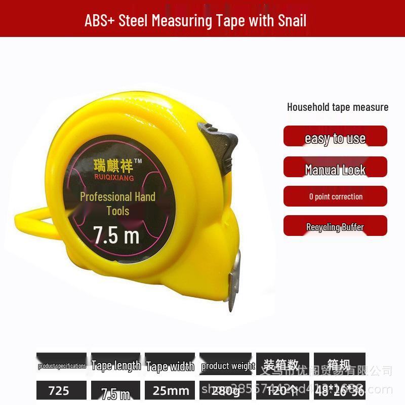 High-Precision Self-Locking 10m Measuring Tape, Drop-Resistant Woodworking Tool with Rubber Grip and 5m Stainless Steel Case