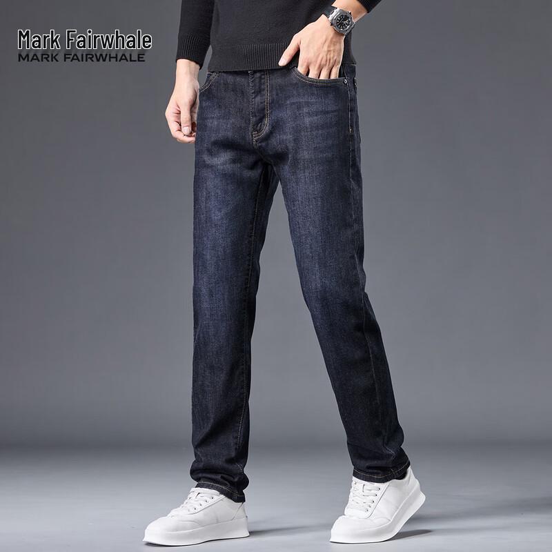 Mark Fairwhale Men's Cotton Wool Blend Straight Jeans