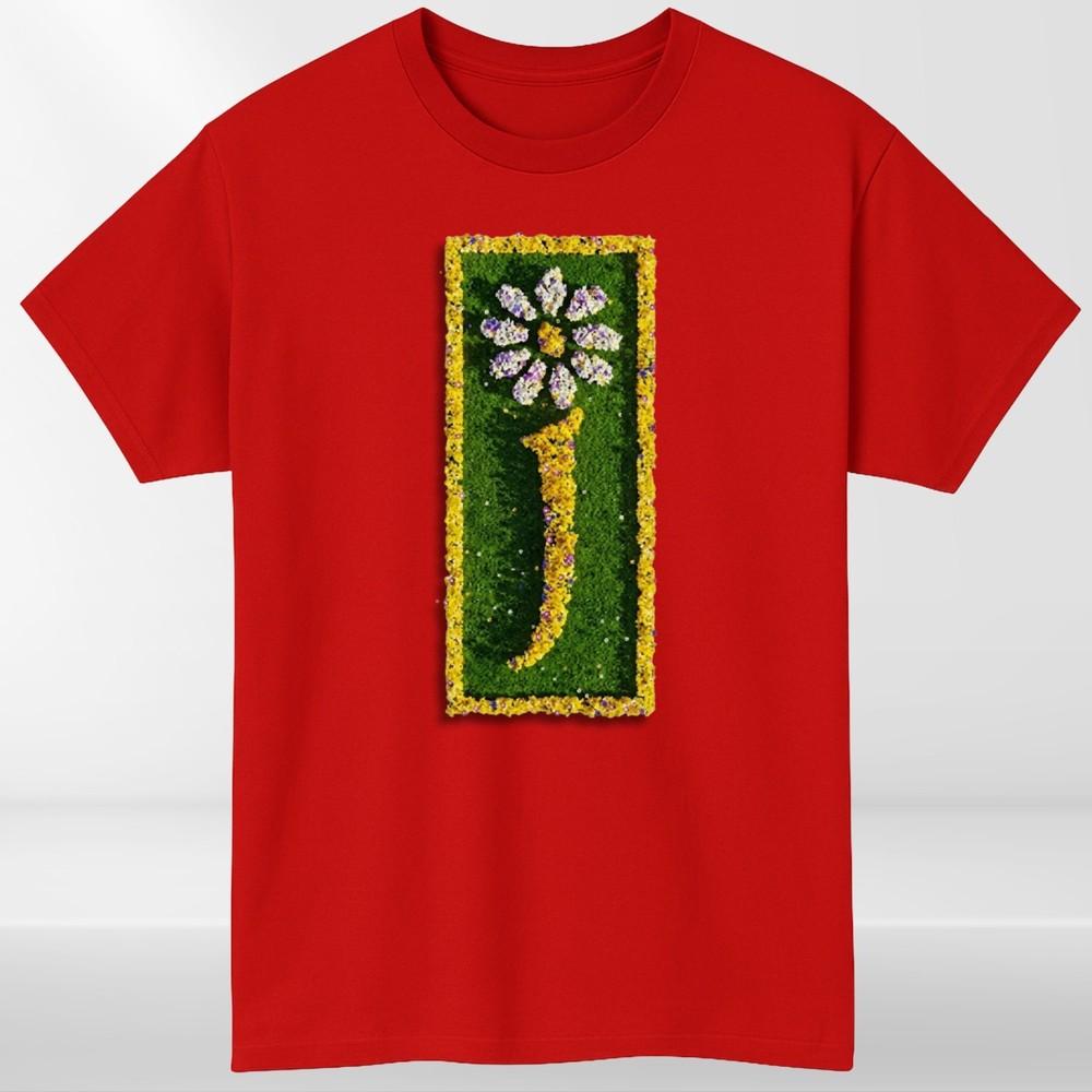 Floral Letter J Graphic T Shirt Aesthetic Daisy Alphabet Print Unisex Casual Cot S