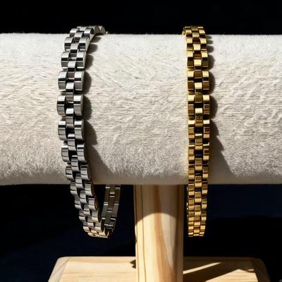 European-American Style High-End Titanium Steel Gold-Plated Chain Bracelet for Women