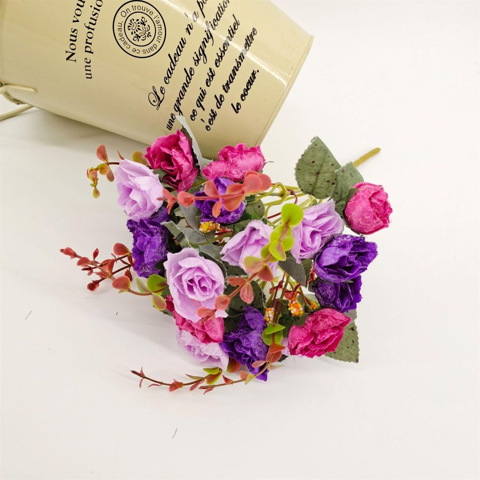 

Искусственные цветы, 21 роза, розы, букеты, свадебные перила для дома, декоративные искусственные цветочные украшения One Size фиолетовый