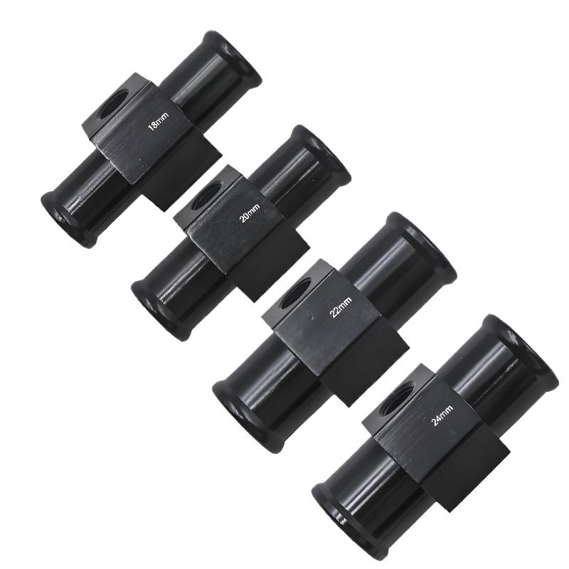 1Pc Black Water Temp Gauge Radiator Temperature Water Temp Joint Pipe Sensor 18MM 20MM 22MM 24MM Hose Adapter