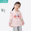Xiaoyinman Girls' Faux Two-Piece Long-Sleeve Cotton Top
