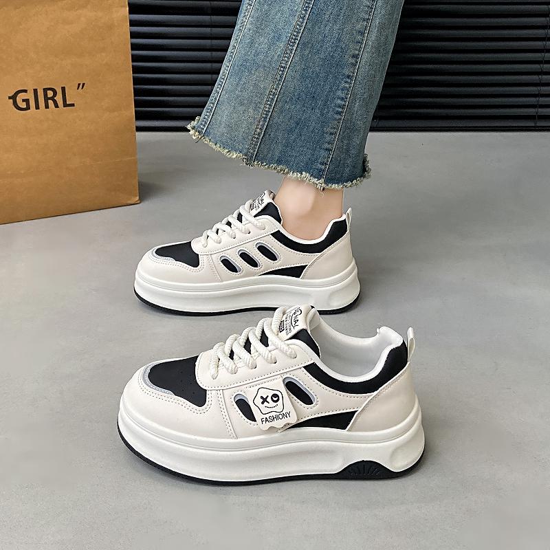 

CRLAYDK Classic Women s Sneakers Casual Skateboarding Walking Low Top Shoes Platform PU Leather White Sports Running Tennis 40