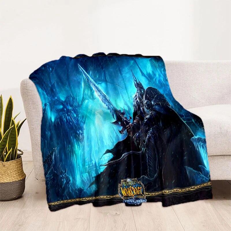 World of Warcraft Pattern Oversized Manta Sofa Bed Cover Soft and Hairy Blanket Plaid Soft Warm Flannel Throw Blankets Fans Gift