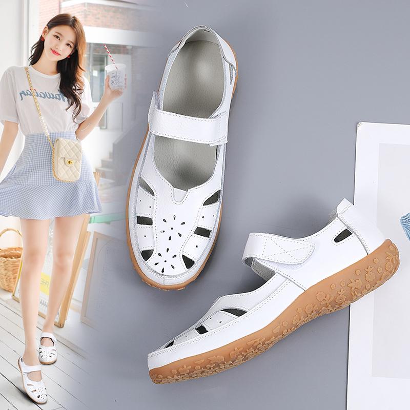Essentials Mary Womens Sandals Summer Jane Beach Breathable Flat Shoes Closed Toe Casual Soft Walking Sandals