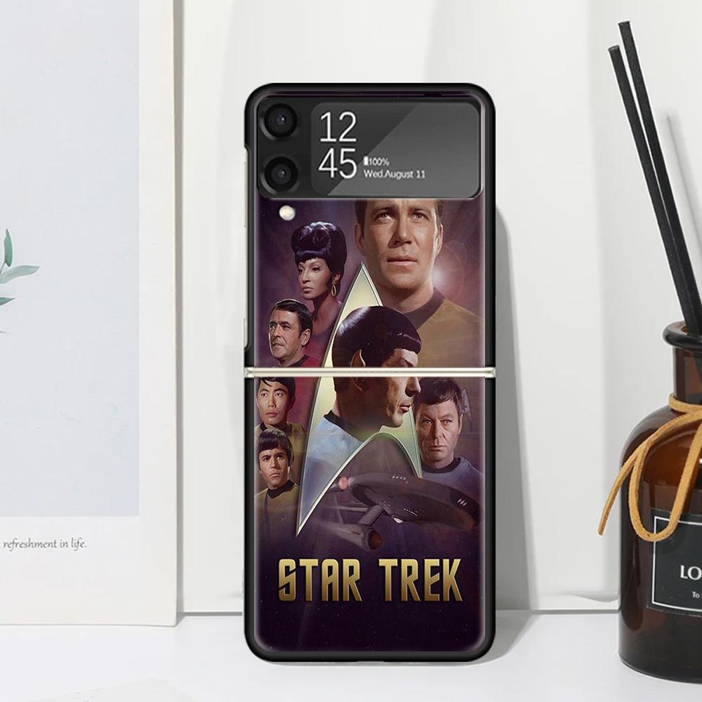 Star Movie T-Trek Pouzdro na telefon pro Samsung Galaxy Z Flip 7 6 5 4 3 5G Flip3 Flip4 Flip5 ZFlip6 ZFlip7 Černé Fundas Galaxy Z