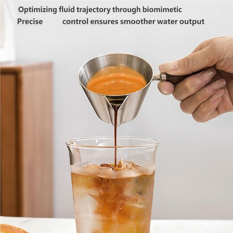 Practical Espresso Filter Cup With Handle and Scale Stainless Steel Milk Ounces Cup With Measurement Marks