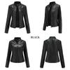 YYFS Women's Fashion Casual Spring Autumn Solid Color Print Long Sleeve Stand-collar Blouses & Shirts Top Jacket