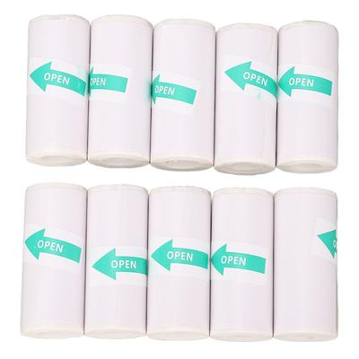 10 Rolls Thermal Print Paper 57x25mm PVC Self Adhesive Thermal Sticker for Portable Printer Camera