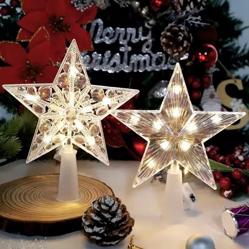 15cm Christmas Tree Decoration Stars Warm White Lights Home Room Decor LED Shining Lamp Xmas Festival TopStar Navidad 1.07in