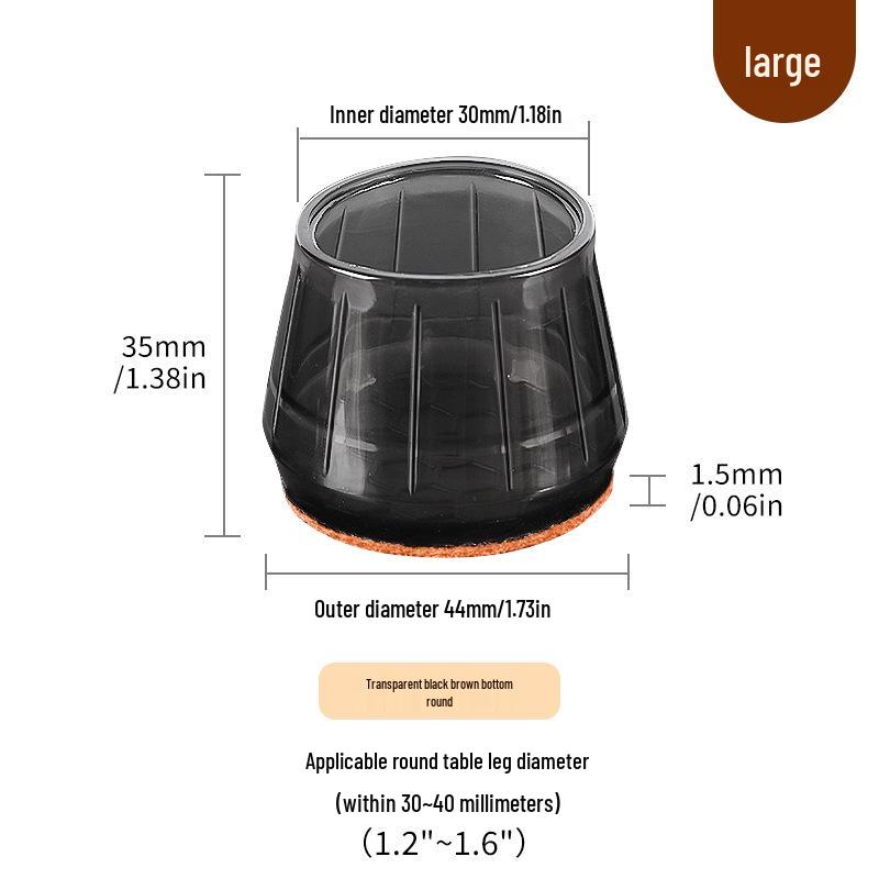 Silicone Chair Leg Covers with Felt Pads - Furniture Protection and Noise Reduction