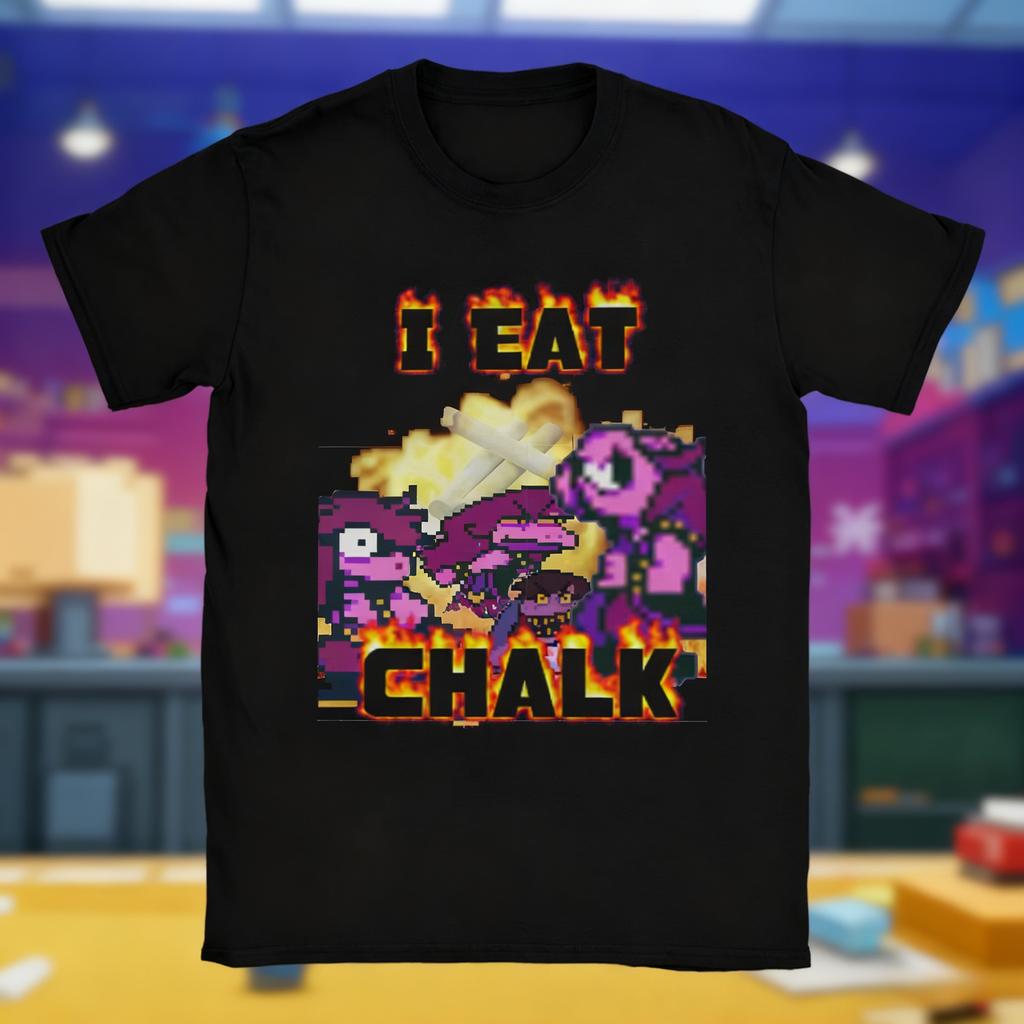I Eat Chalk Susie Deltarune Merch Men Women T Shirts Pure Cotton Tee Graphic T-shirt Clothing