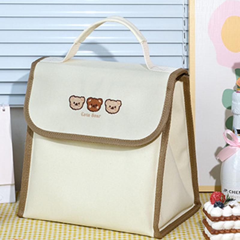 1pc Portable Lunch Box Bag, High Appearance, Large Capacity Lunch Box Bag, Student Lunch Box Insulation Bag