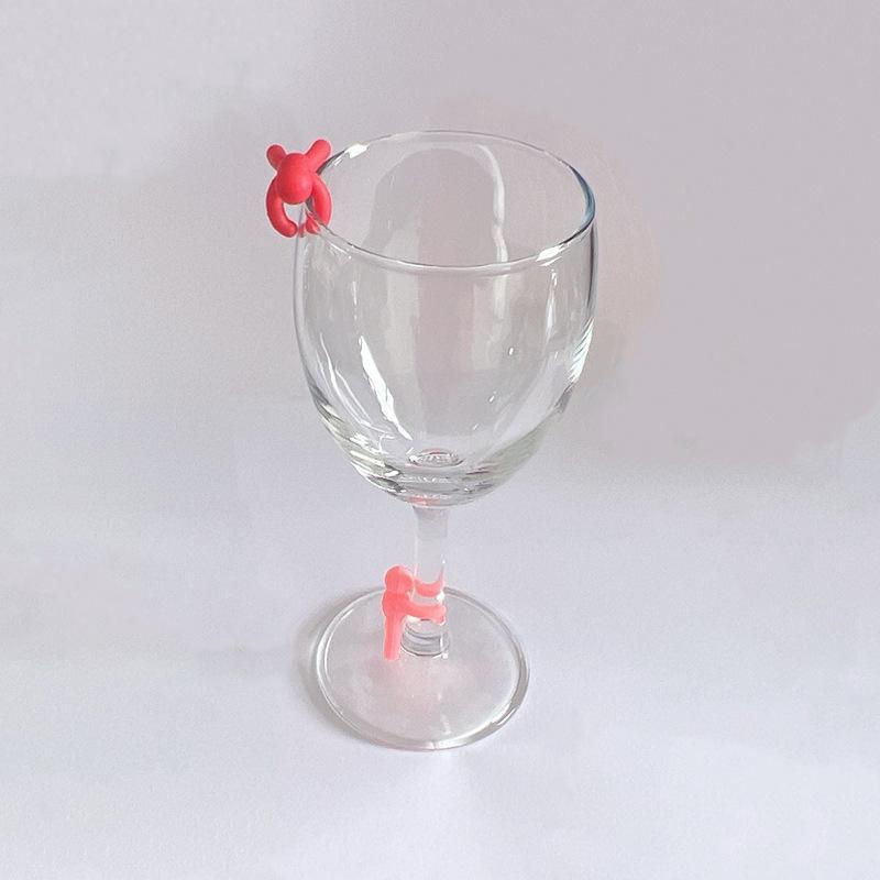 6 Pcs Erasable Wine Glass Markers Creative Reusable Cup Tags for Friend Gathering Holiday Dinner Pub Use