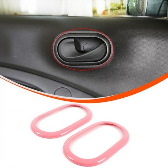 Pink ABS Interior Door Handle Trim Cover For Benz Smart Fortwo W451 2016-