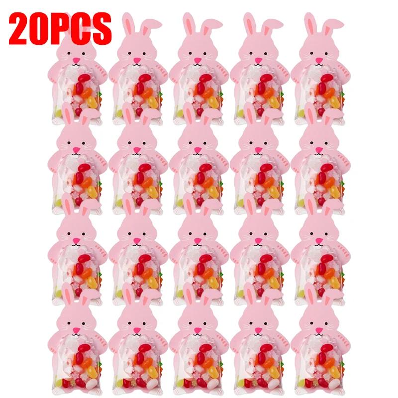 20/10Pcs Easter Rabbit Candy Bags Paper Cookie Candy Box Gift Packing Boxes Birthday Party Decor Supplies Easter Party Decor