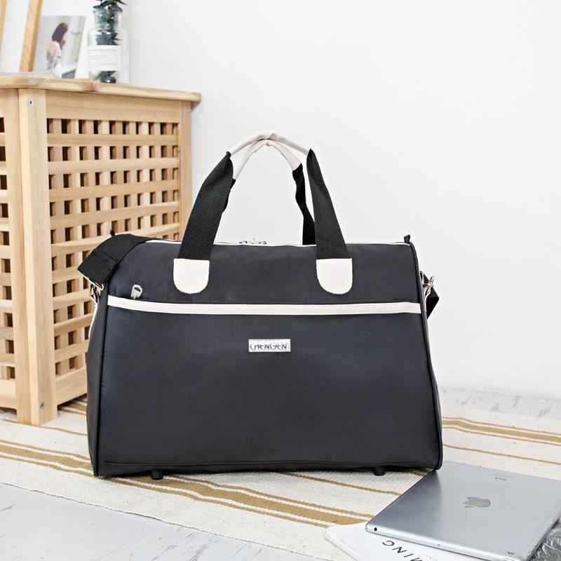 

Женская складная холщовая дорожная сумка в корейском стиле - Большая вместимость, Легкая, Ручная или на одно плечо, Сумка для спортзала и бизнеса Medium чёрный