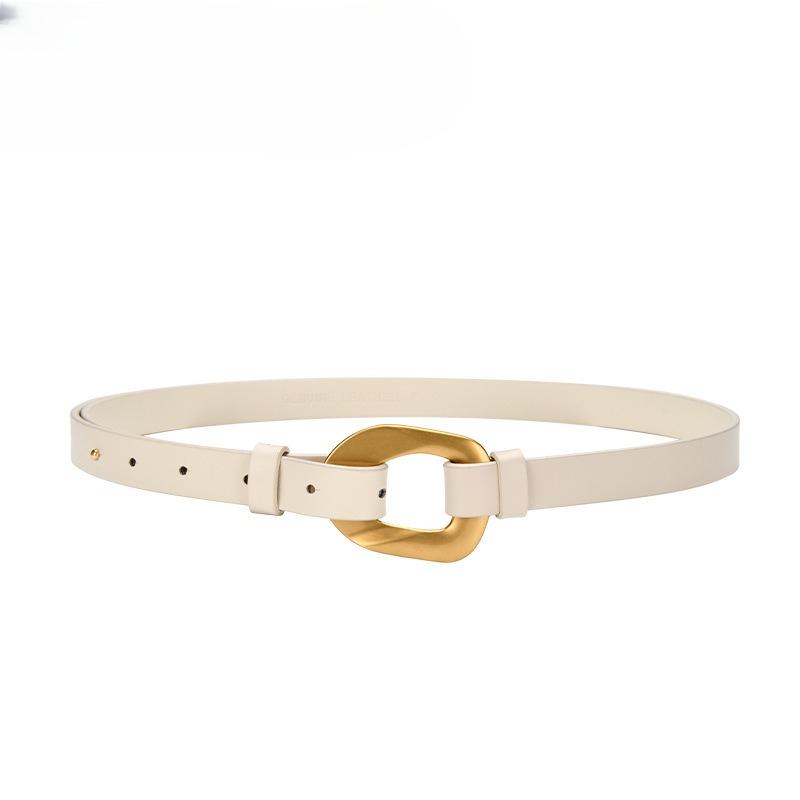 Horseshoe Buckle Waist-tight Thin Belt Korean Style Versatile Dress Waist-hugging Fashion Belt Women's Matching Coat Decorative Women's Belt