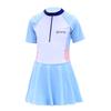 Fresh Korean Style Cartoon Children's One-Piece Swimsuit with Skirt for Girls - Medium & Large Sizes, Customizable.