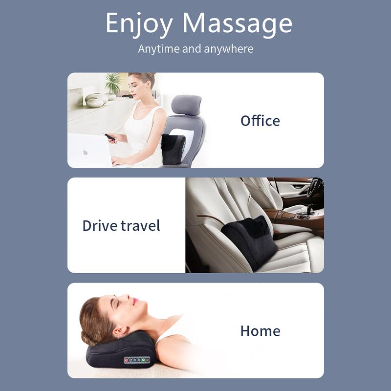 Electric Kneading Shiatsu Massage Pillow Inftared Heating Neck Massager Massage Cushion for Back Waist Body Health Massageador Relaxation