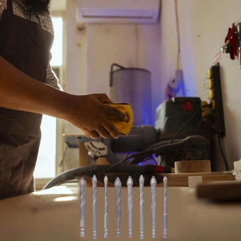 8Pcs High-Strength Eccentric Twist Drill Bit Sets Metal Twist Drill Bits Industrial Drill Bits for Glass/Tile/Wood