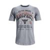 Project Rock Print Training Loose Short Sleeve T-Shirt Men Tops Grey 1367121-035