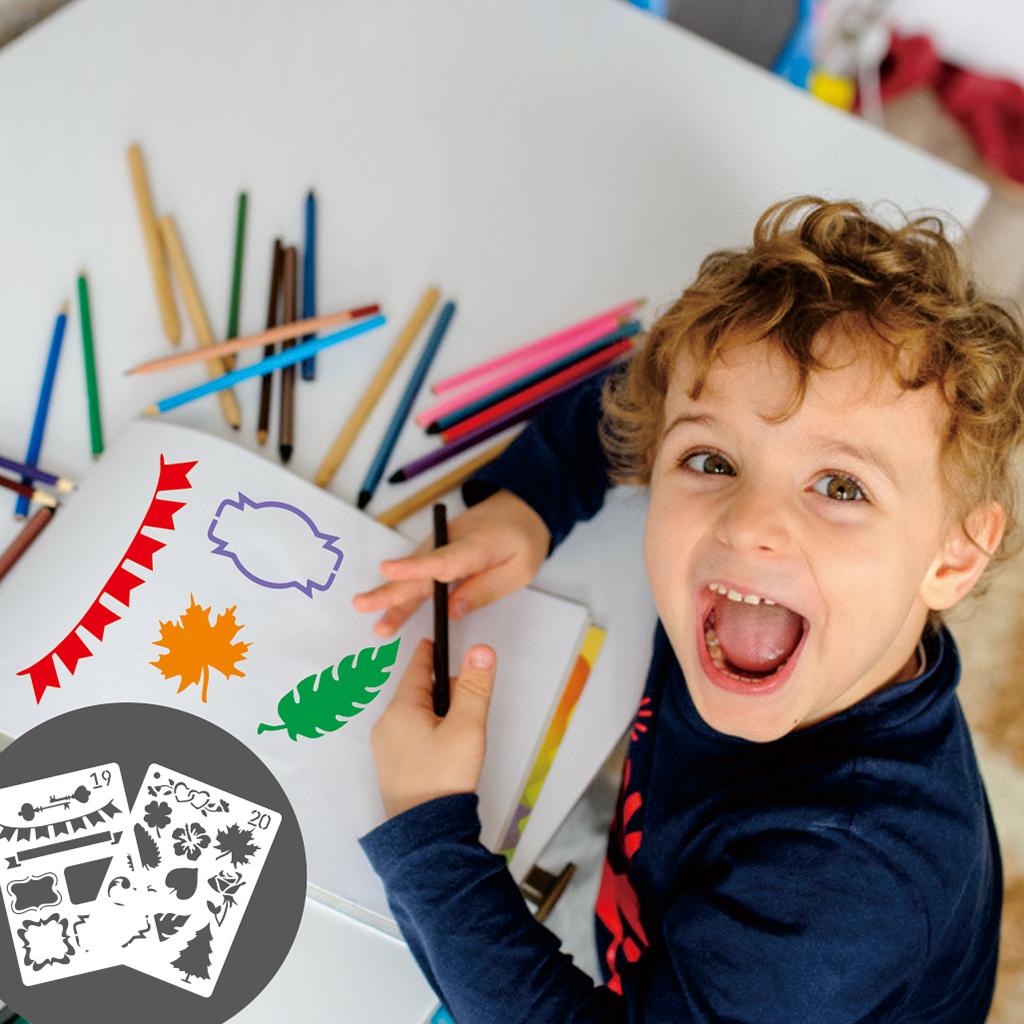 24Pieces A5 Journal Templates Scrapbooking Stencils for DIY Journal Planner Notebook Graffiti Painting DIY Craft Project