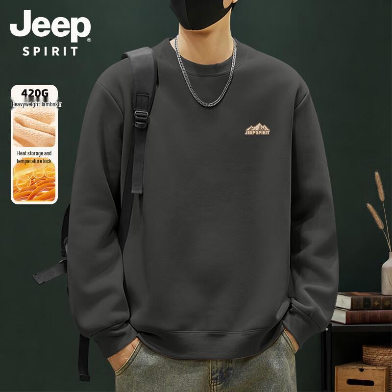 

Jeep Spirit Men s Winter Round Neck Fleece Sweatshirt 3XL