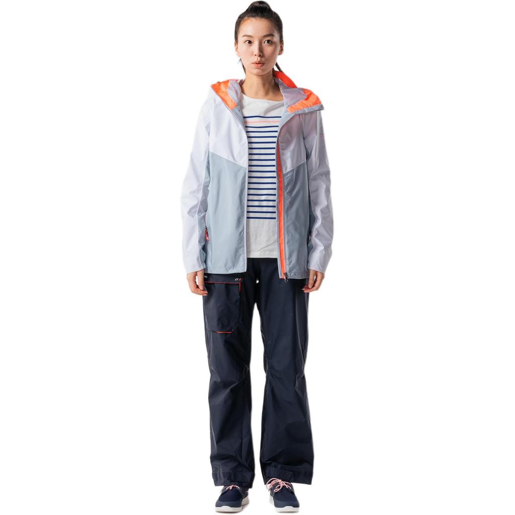 Decathlon SAILING 100 Water Repellent Jacket Women's Snow White/Mist/Fluorescent Coral