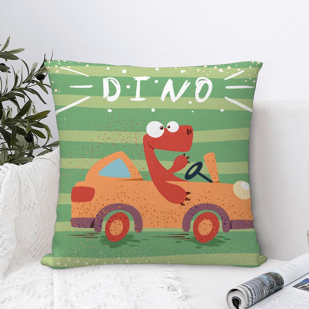 Cartoon Dinosaur Cute Pillow Case Plush Fabric Soft Pillowcase Double Sided Print Sofa Cushion Cover Throw Pillow Cover