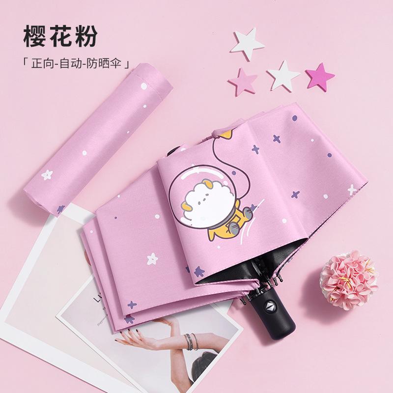 Umbrella Cartoon Sunshine and Sunshade Dual-purpose Vinyl Sunscreen and UV Protection Second Batch Automatic Tri-fold Umbrella Manufacturer