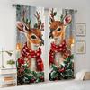 Christmas Reindeer Print Curtains   Pole Bag Curtains   Bedroom and Living Room Decoration   Home Decoration   Christmas Decoration