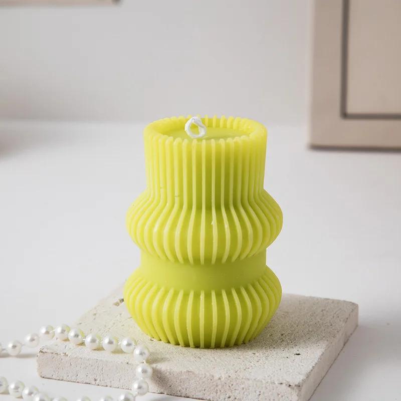 Ribbed Scented Candles Aesthetic Home Decorative Candles Smokeless Personalized Candles Guest Gift Lot