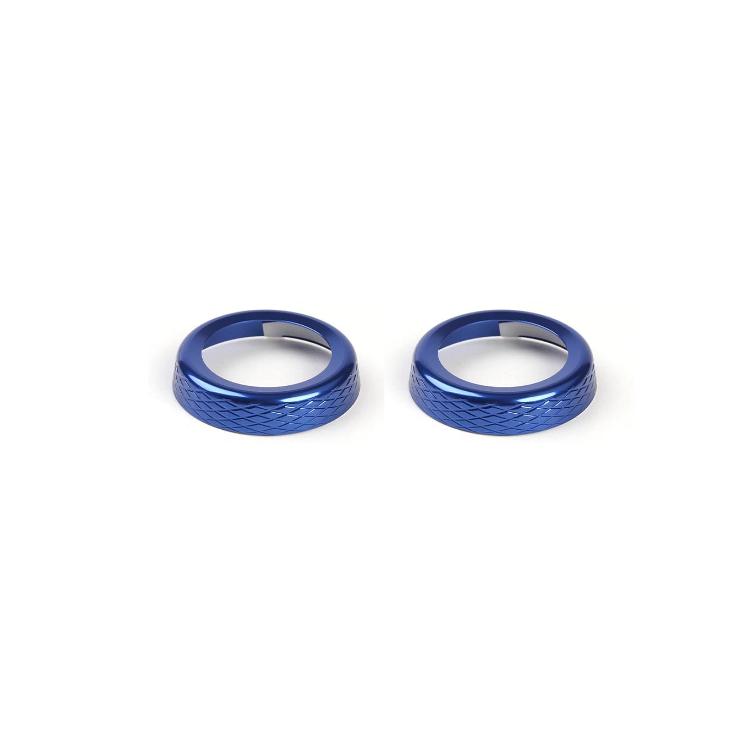 

For Kia Morning Picanto 2018-2026 2pcs Aluminum Alloy Air Conditioner Adjustment Knob Trim Ring Cover Interior Accessories синій
