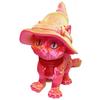 3D Printed Articulated Cat Wizard Hat Cat Ornament Wearing Red Scarf Big Eyes Cat Fidget Toy with Flexible Joints for Stress Relief Desktop Decoration