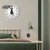 Industrial Style Wall Clock Man Silhouette Clock Silent Non-Ticking Round Hanging Decorative 12 Inch Digital Analog for Home Office Bedroom