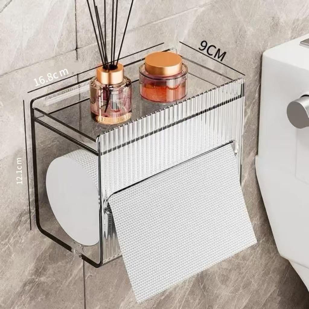 Paper Towel  Stable Organizer Wall Mounted Toilet Tissue Box Organizer with Capacity Drawer for Paper Rolls for Bathroom